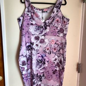 NWT Plus Olivia Plunge Bardot Floral Midi Dress